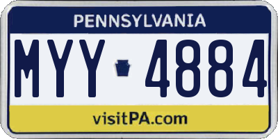 PA license plate MYY4884