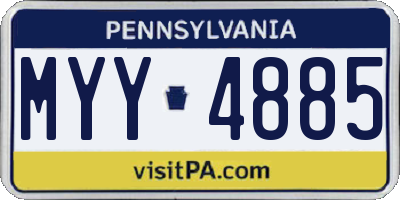 PA license plate MYY4885