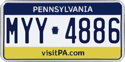PA license plate MYY4886