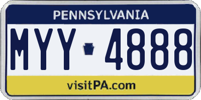 PA license plate MYY4888