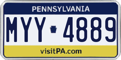 PA license plate MYY4889