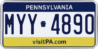PA license plate MYY4890