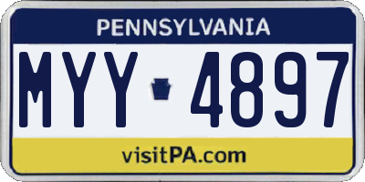 PA license plate MYY4897