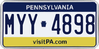 PA license plate MYY4898