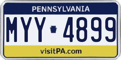 PA license plate MYY4899