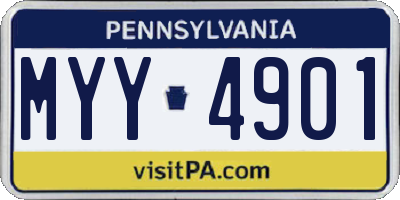 PA license plate MYY4901