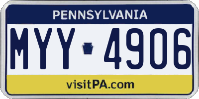 PA license plate MYY4906