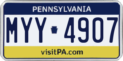 PA license plate MYY4907