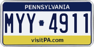 PA license plate MYY4911