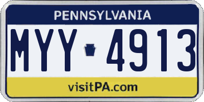PA license plate MYY4913