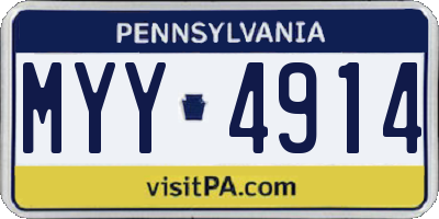 PA license plate MYY4914