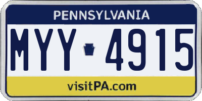 PA license plate MYY4915