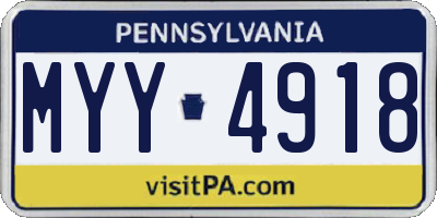 PA license plate MYY4918
