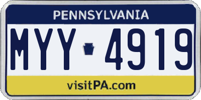 PA license plate MYY4919
