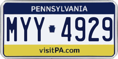 PA license plate MYY4929