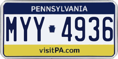 PA license plate MYY4936