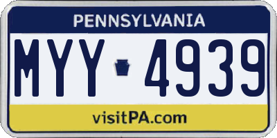 PA license plate MYY4939