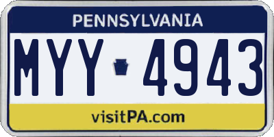 PA license plate MYY4943