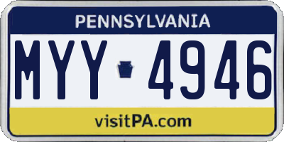 PA license plate MYY4946