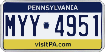 PA license plate MYY4951