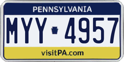 PA license plate MYY4957