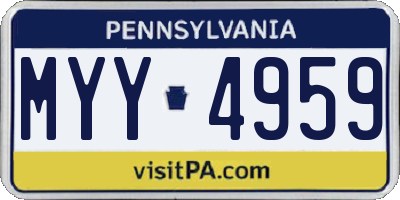 PA license plate MYY4959