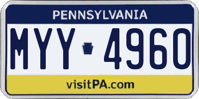 PA license plate MYY4960