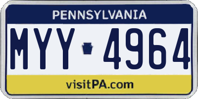 PA license plate MYY4964