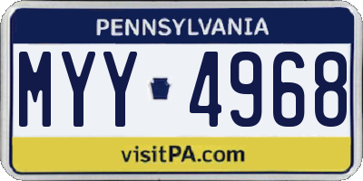 PA license plate MYY4968