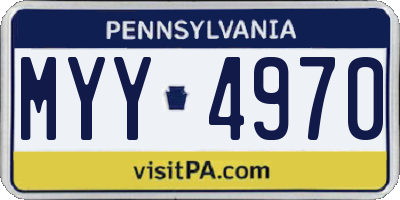 PA license plate MYY4970