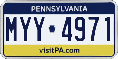PA license plate MYY4971