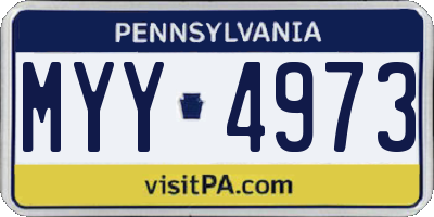 PA license plate MYY4973