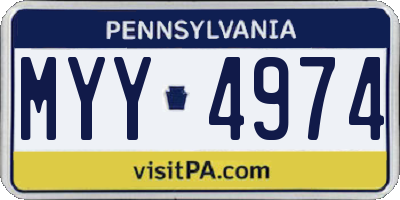 PA license plate MYY4974