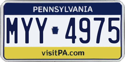 PA license plate MYY4975