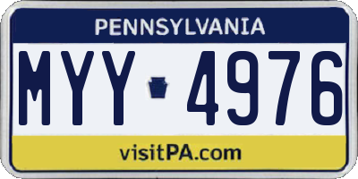 PA license plate MYY4976