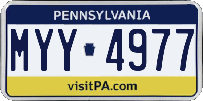 PA license plate MYY4977