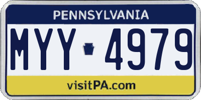 PA license plate MYY4979