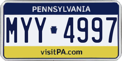 PA license plate MYY4997