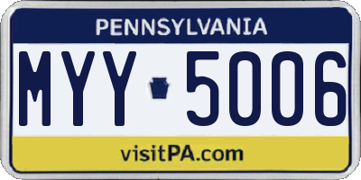 PA license plate MYY5006