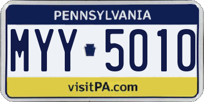 PA license plate MYY5010