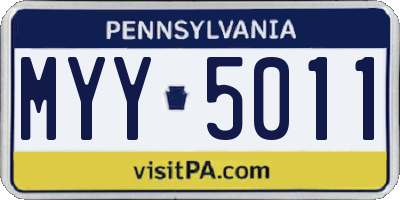 PA license plate MYY5011