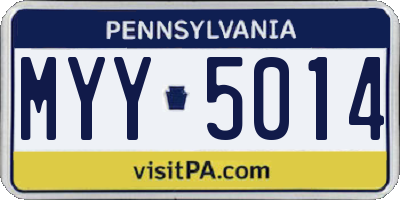 PA license plate MYY5014