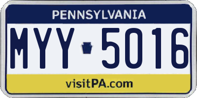 PA license plate MYY5016