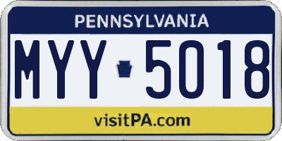 PA license plate MYY5018
