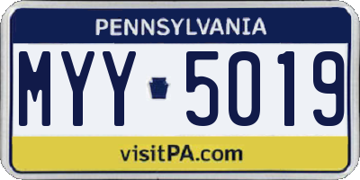 PA license plate MYY5019
