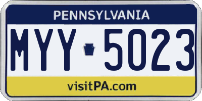 PA license plate MYY5023