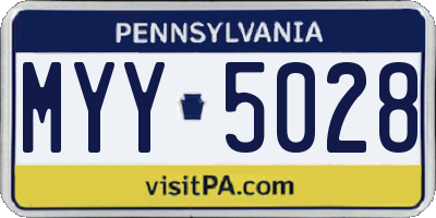 PA license plate MYY5028