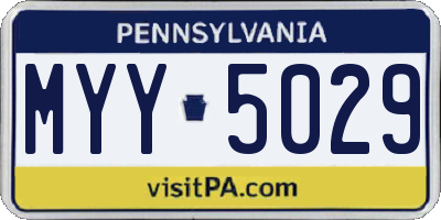 PA license plate MYY5029