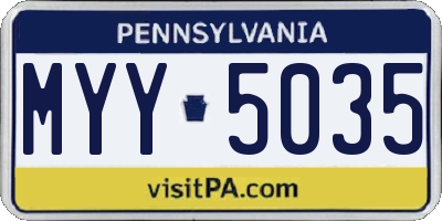 PA license plate MYY5035