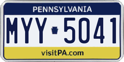 PA license plate MYY5041